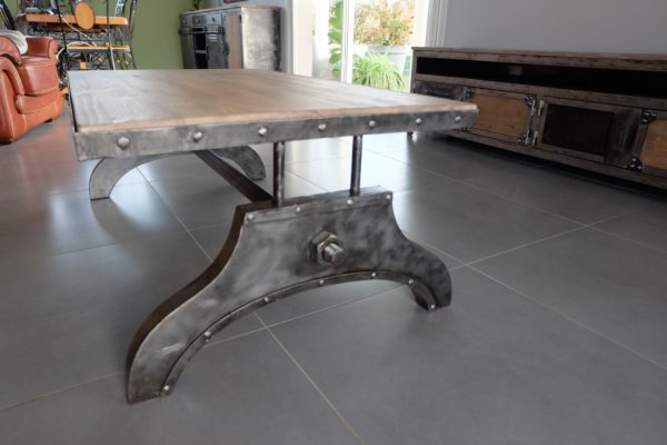 Table basse industrielle - Modèle Factory - Art Design Acier - Vue 01