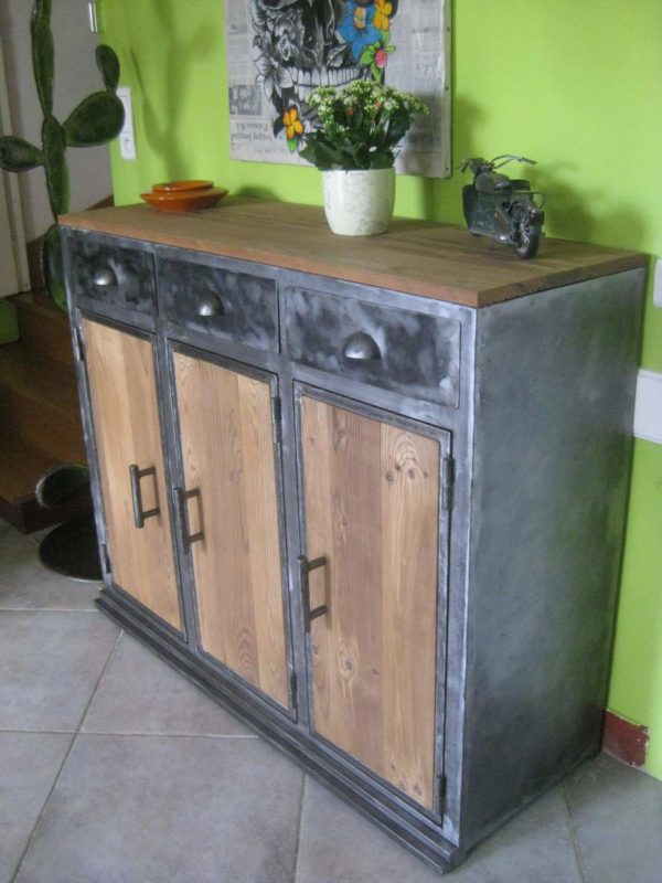 Buffet - métal et bois- modèle FACE – Image 3