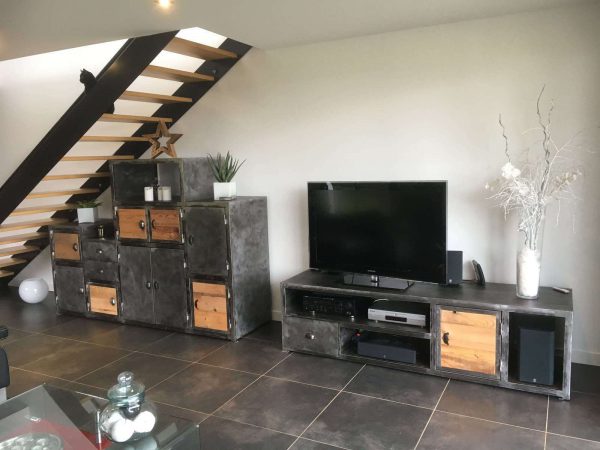 Meuble TV en métal et bois modèle HERO – Image 3