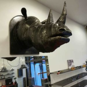 Sculpture en métal RHINOCEROS