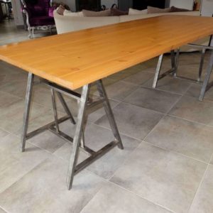 Table de salle à manger en métal et bois modèle TWINS 1