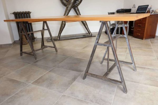 Table de salle à manger en métal et bois modèle TWINS 1 – Image 2