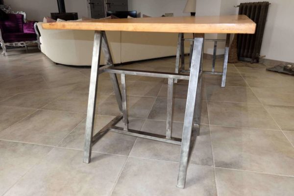 Table de salle à manger en métal et bois modèle TWINS 1 – Image 3