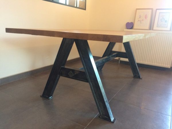 Table de salle à manger en métal et bois modèle MASH – Image 3