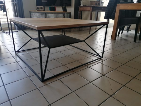 Table basse métal et bois - Modèle Roxxy - Art Design acier - Table design Rhone Alpes - Vue 02