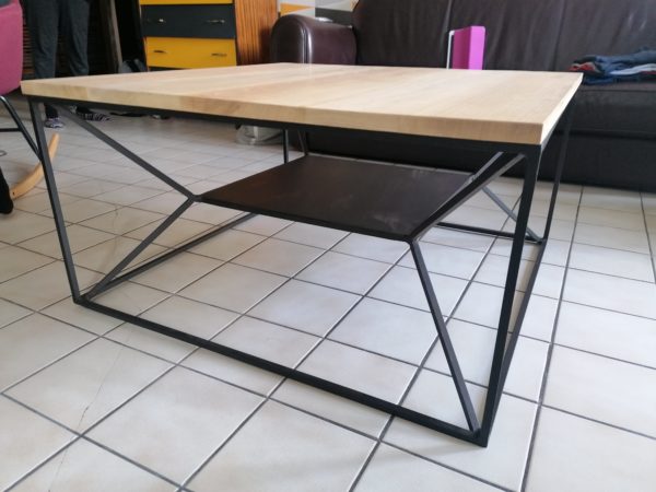 Table basse métal et bois - Modèle Roxxy - Art Design acier - Table design Rhone Alpes - Vue 03